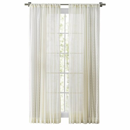 RICARDO Ricardo Striped Lace Rod Pocket Curtain Panel 02730-70-063-13